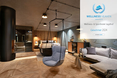 Wellness Heaven Award 2024 - Gewinner in der Kategorie Zimmer & Suiten: Wellness- & Sporthotel Jagdhof in Bayern